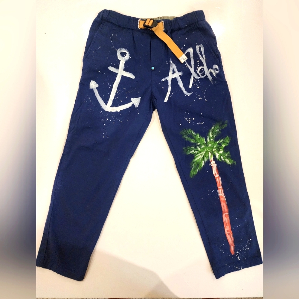 White Sand pants Italian brand for kids, made in Italy,side 10 years boys, navy